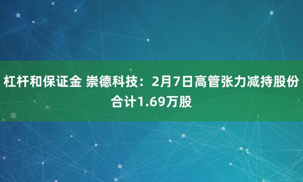 杠杆和保证金 崇德科技：2月7日高管张力减持股份合计1.69万股