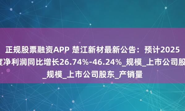 正规股票融资APP 楚江新材最新公告：预计2025年第一季度净利润同比增长26.74%-46.24%_规模_上市公司股东_产销量