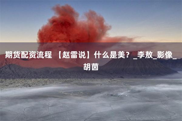 期货配资流程 【赵雷说】什么是美？_李敖_影像_胡茵