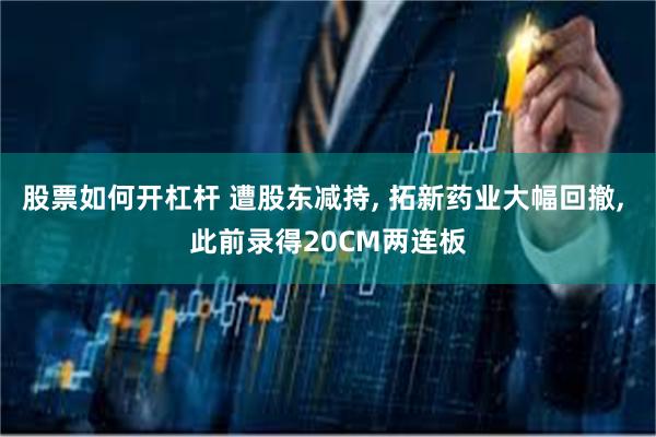 股票如何开杠杆 遭股东减持, 拓新药业大幅回撤, 此前录得20CM两连板