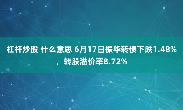 杠杆炒股 什么意思 6月17日振华转债下跌1.48%，转股溢价率8.72%