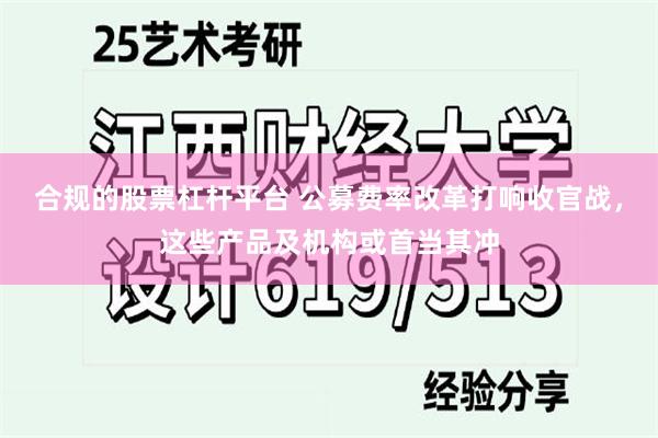 合规的股票杠杆平台 公募费率改革打响收官战，这些产品及机构或首当其冲